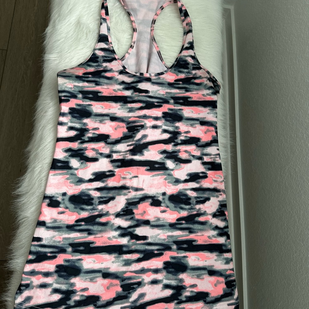 lululemon athletica Pink and Gray Camo Tank Top